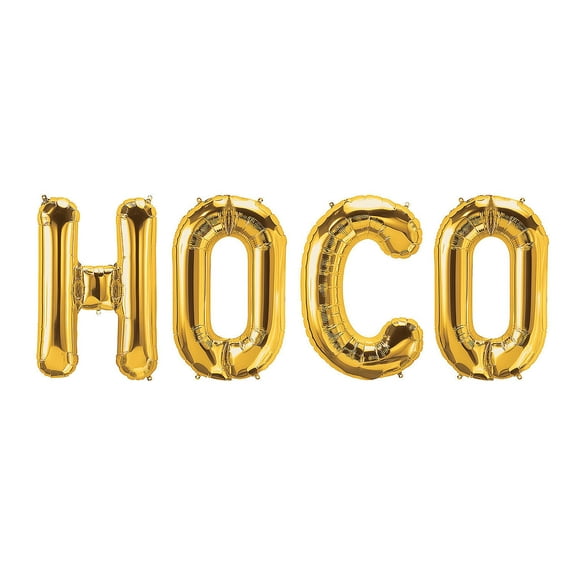 Hoco Gold 34" Mylar Balloon Kit, Party Decor, Party Supplies, 4 Pieces
