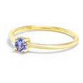 thumbnail image 3 of Gem Stone King 10K Yellow Gold Blue Tanzanite Solitaire Engagement Ring for Women (0.18 Cttw, Round 3.5MM, Gemstone December Birthstone, Size 7), 3 of 6
