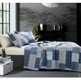thumbnail image 4 of Jessy Home Patchwork Bedspread Set Queen/Full Grey Blue Plaid Quilt Microfiber Coverlet, 4 of 7