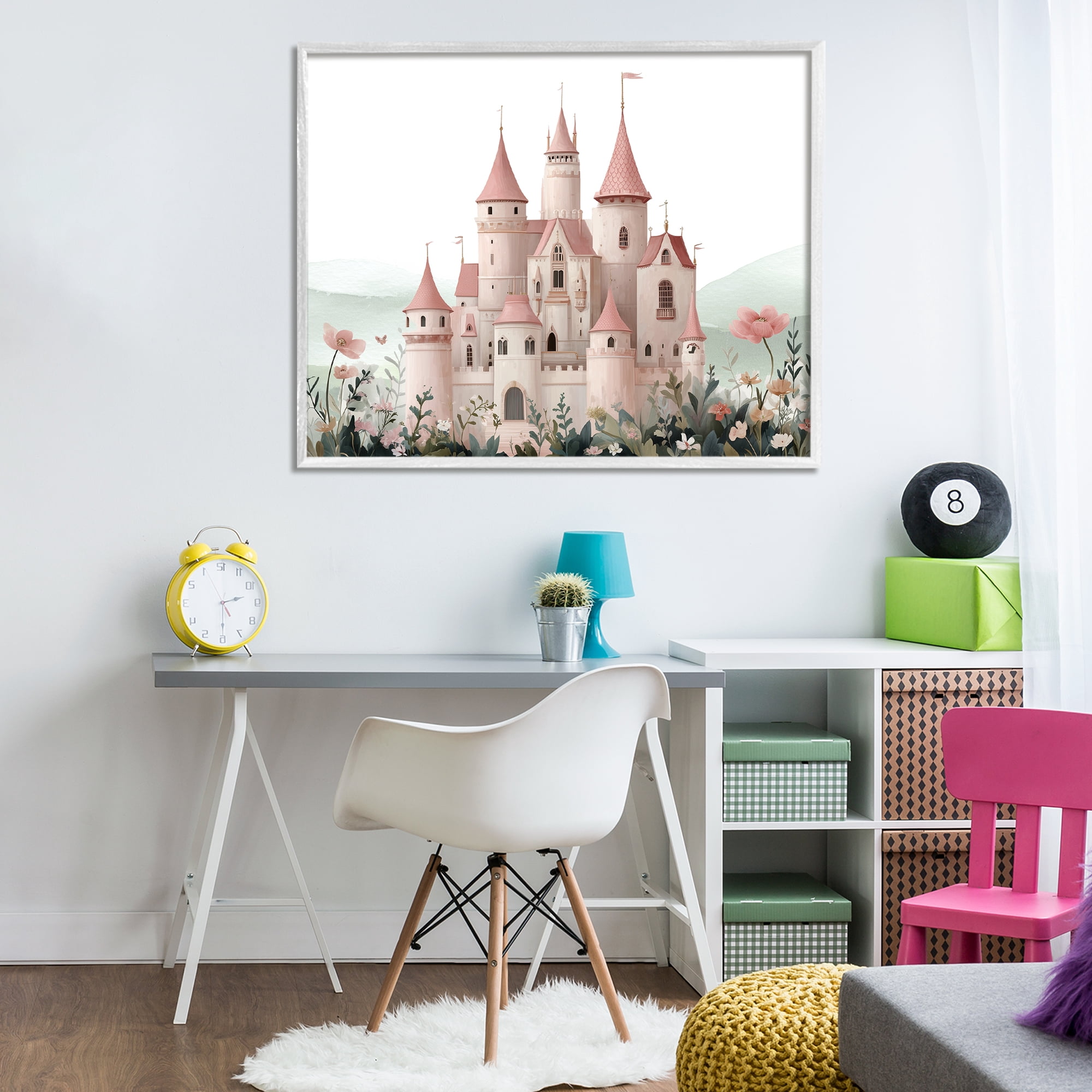 Stupell Industries A Castle For Princess White Framed Giclee Art, design by Christine Simpson Art