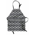 thumbnail image 1 of Abstract Apron Modern White and Black Wave Pavement Pattern Fractal Looking Mosaic, Unisex Kitchen Bib Apron with Adjustable Neck for Cooking Baking Gardening, Black Pale Grey White, by Ambesonne, 1 of 3