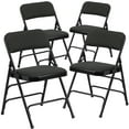 thumbnail image 2 of Flash Furniture 4 Pack HERCULES Series Curved Triple Braced & Double Hinged Black Patterned Fabric Metal Folding Chair, 2 of 9
