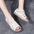 thumbnail image 2 of NOKIO Women's Hollow Solid Color Casual Fashion Shoes Casual Shoes Open Toe Wedges Sandals Dressy Summer Sandal - Comfortable Ankle Strap Womens Sandals Casual Shoes, 2 of 3