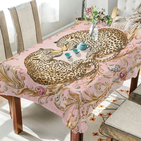 BZSMCE Square Tablecloth The Leopard's Dance Pattern Tableclothes