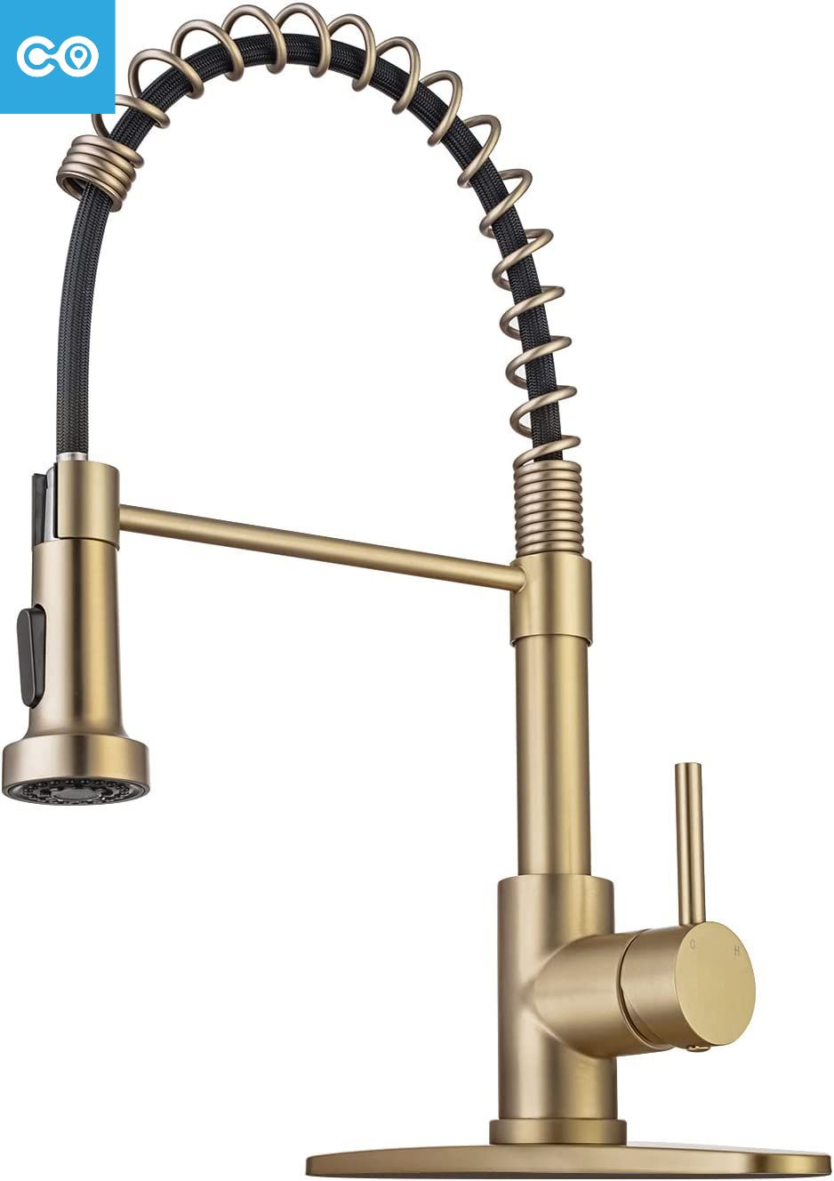 Brushed Gold Kitchen with Pull Sprayer RV Brass Kitchen Stainless