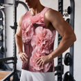 thumbnail image 5 of Pofeuu Delicate Pink Carnations Print Men's Workout Tank Tops Sleeveless Muscle Gym Shirt Quick Dry-3X-Large, 5 of 7