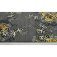 thumbnail image 4 of Allstar 8x10 Modern Area Rug in Yellow with Charcoal Grey Graphic Floral design (7' 9" x 9' 8"), 4 of 9