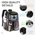 thumbnail image 3 of Sanmadrola Large Clear Backpack Heavy Duty Stadium Approved See Through Backpack Waterproof PVC Transparent Backpacks Clear Book Bag with Reinforced Strap for School Work Travel Festival, Black, 3 of 10