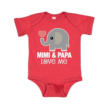 

Inktastic Mimi and Papa Love Me Grandkids Gift Baby Boy or Baby Girl Bodysuit