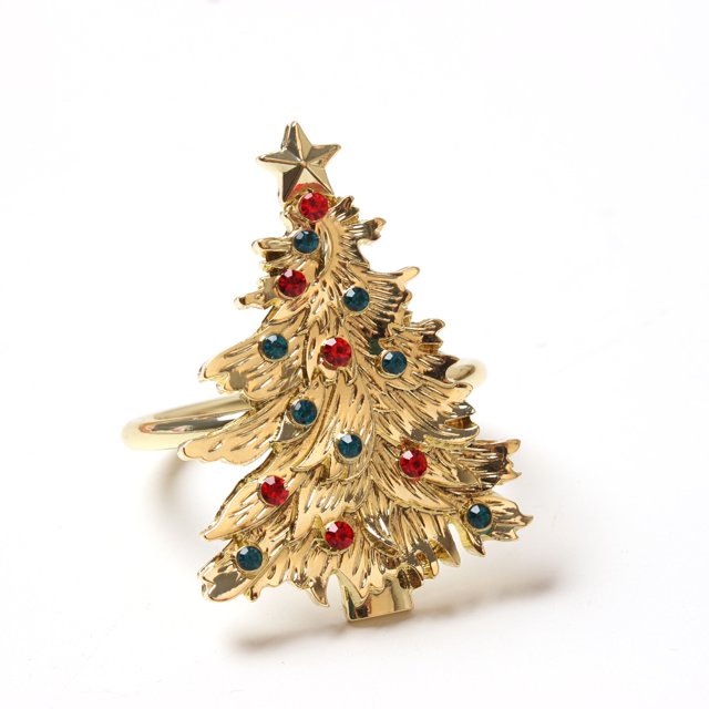Servilletero con forma de alce, flor, árbol de Navidad, campana, copo de nieve, decoración navideña para hotel, hebilla para servilleta
