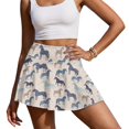 thumbnail image 3 of HELLHERO Horse Silhouette Pattern Polyester Spandex Tennis Skorts with 2 Side Pockets, Built-in Shorts Elastic Golf Skirts for Yoga Pickleball Hiking, 3 of 9