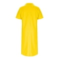 thumbnail image 5 of Ayolanni Yellow Women Dresses V-Neck Knee-Length Short Sleeve Solid Shirt Dresses Dinner Dresses for Women 2025 S, 5 of 6