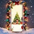 thumbnail image 4 of BotaniNest Door Curtain With Festive Holiday Design Red Background With Snowflakes And Trees Fabric Door Cover For Party And Home Holiday Display, 4 of 5