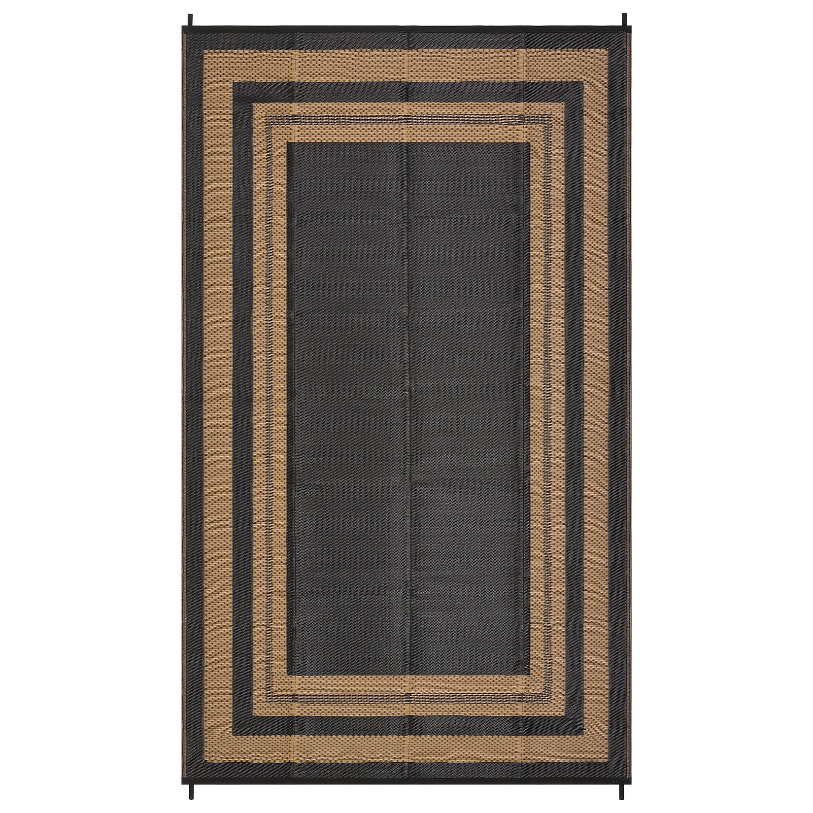 Nanan 10×14 Outdoor Plastic Rug,Portable Plastic Outdoor Rug, Waterproof & UV Resistant, Non-Slip, Easy to Clean for Camping, Patio, Garden, Beach, Picnic, Black Brown