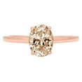 thumbnail image 7 of Solitaire Engagement Ring for Women - 1ct Simulated Champagne Diamond in 14K Rose Gold Promise Ring, 7 of 7