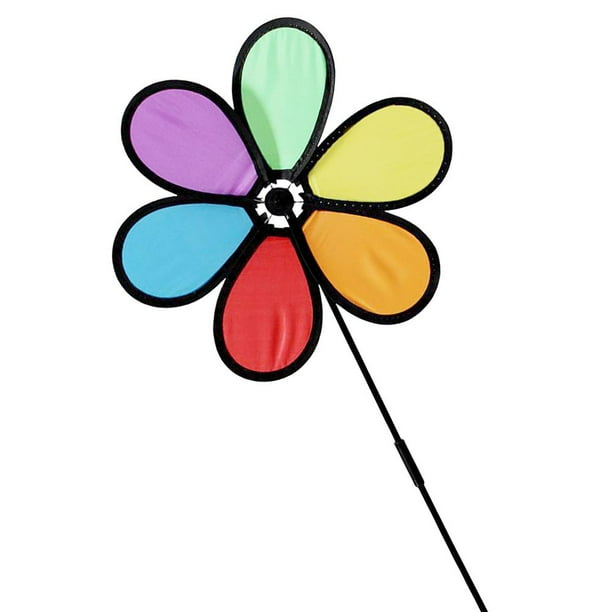 Molinillos de viento de decoración, molinetes de flores de tela para jardín al aire libre, patio de césped