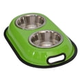 thumbnail image 4 of 2-Pack Color Splash Stainless Steel Double Diner (Green) For Dog/Cat, 1/2 Pt, 8 Oz, 1 Cup, 4 of 5