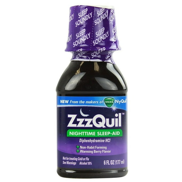 ZzzQuil Vicks Nighttime SleepAid Liquid Warming Berry Flavor 6 Oz, 3