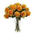 thumbnail image 3 of Nearly Natural Blooming Roses Artificial Flower Arrangement in White, 3 of 6