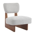 thumbnail image 5 of Leumius Set of 2 Modern Lounge Chair with Polyester Upholstery, Sturdy Wood Base With Walnut Finish, Minimalist and Stylish Accent Seating for Living Room Bedroom Office Grey+Walnut, 5 of 9