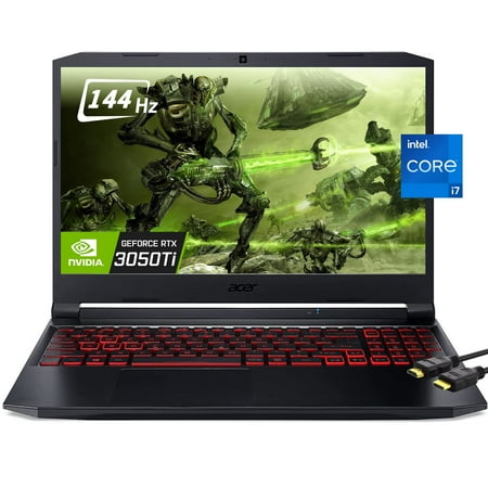 acer Nitro 5 15.6" 144Hz Gaming Laptop, 11th Intel 8-Core i7-11800H(Beat Ryzen 7 5800H), Nvidia GeForce RTX 3050 Ti 4GB GDDR6, Backlit KB, Windows 11 Home(16GB|512GB SSD+1TB HDD)