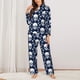 thumbnail image 2 of Balery white arrow Skull Conjunto de Pijama con Estampado para Mujer, Conjunto de Dos Piezas con Manga Larga, Ropa de Dormir Suave con Bolsillos, Pijamas Cómodos-Medium, 2 of 7