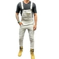 thumbnail image 4 of BeQeuewll Men Denim Bib Overalls Jumpsuits Moto Biker Jeans Pants Trousers, 4 of 4