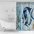 thumbnail image 4 of Small Stall Shower Curtain 48x72 Inch Narrow Half Size Coastal Ocean Fish Bath Curtains Bathroom Decor Summer Watercolor Coral Waterproof Fabric Shower Curtain Set with Hooks 48 Inch, 4 of 6