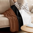 thumbnail image 4 of Throw Blanket for Couch Brown Black Stripe Soft Fleece Flannel Blankets Cozy Lightweight Blanket for Home Sofa Living Room Boho Style Bed Throws 50" x 60", 4 of 9