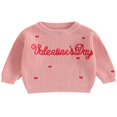 thumbnail image 1 of Baby Valentine Pullover Sweater Knitted Letter Embroidery Fall Winter Warm Tops, 1 of 6