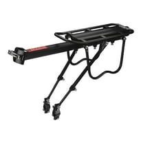 Bike Rear Rack Mount - Bicycle Back Seat Pannier Luggage Backpack Cargo Basket Carrier Rack Adjustable Aluminum Alloy for Road MTB Mountain Folding Bike with Red Reflector Lamp 110 lbs Capacity