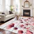 thumbnail image 2 of Watercolor Pink Flowers Area Rugs 8'x10', Washable Small Throw Rugs for Living Room Patio, Spring Flowers Botanical Wood Grain Indoor Outdoor Rug Non-Slip Low Pile Carpet Runner Reversible Floor Mats, 2 of 8
