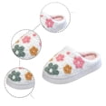thumbnail image 3 of CUZIBR Toddler Girl Slippers Cute Flower Fuzzy House Slippers Close Toe Warm Winter Warm Indoor Footwear,White,2-3 Years, 3 of 4
