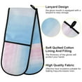 thumbnail image 2 of Yayeee Double Oven Mitt Kitchen Heat Resistant Baking 35" x7" Quilted Glove, Light Blue Stripes, 2 of 6