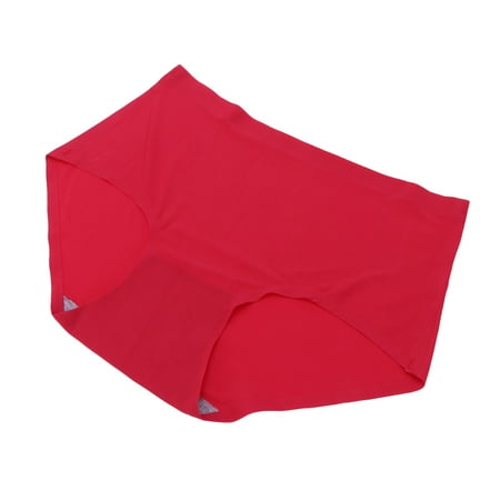 OUNONA Seamless Briefs Breathable Middle Waist Panties Comfortable Panty (Red Size XL)