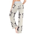 thumbnail image 6 of Women's Long Sleep Pants Home Pants Sleep Pants Wide-Leg Pants Design Elastic Fabric Casual Pants M Gray Star, 6 of 7