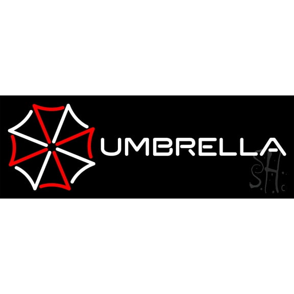 Umbrella Corporation Resident Nvil LED Neon Sign 13 x 37 - inches, Black Square Cut Acrylic Backing, with Dimmer - Bright and Premium built indoor LED Neon Sign for Defence Force.
