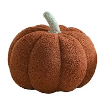 Pumpkin Pillows, Halloween Pumpkin Throw Pillows, 3D Pumpkin Shaped Pillow for Fall Room Decor Gifts, Soft Plush Cute Fluffy Thanksgiving Pillow, Fall Pillows (1 Pack Brown, 7.87 Inch)