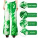 thumbnail image 5 of Mujeres Tie Dye Pantalones de pierna ancha Cintura ancha Bolsillo Pantalones suaves elásticos Pantal Abanopi borgoña/Grande, 5 of 7