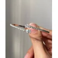 thumbnail image 3 of Women's Bangle Bracelet 4Ct Pear Cut Moissanite 14K White Gold Plated, 3 of 4