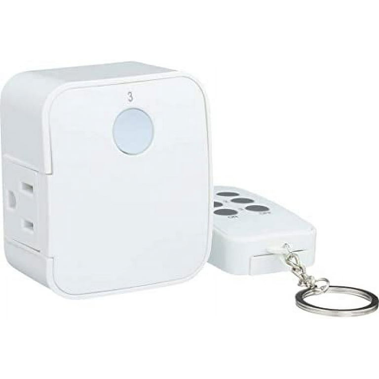 Indoor Plug-In Wireless Remote Control w/ 3 Outlets, White
