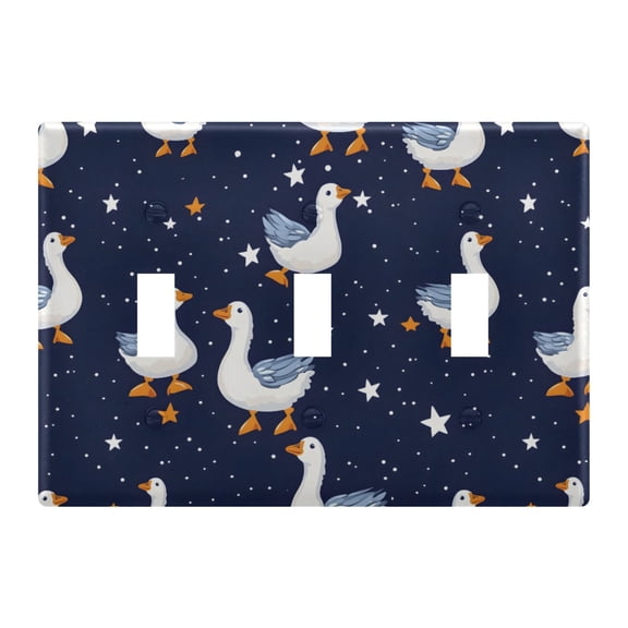 Light Switch Cover Cute Geese Star Plates Faceplate Decorative Switch Plate for Bedroom Home Decor