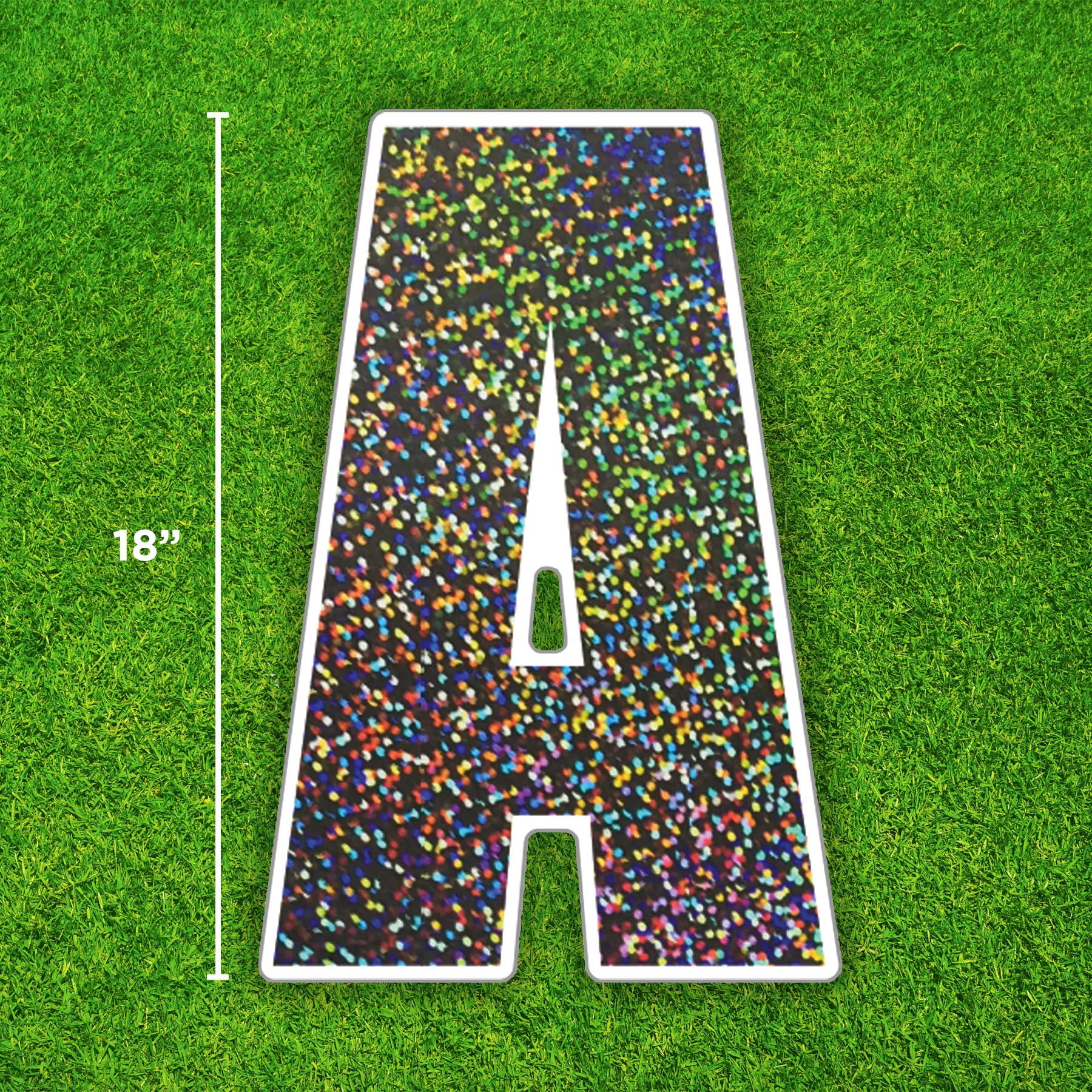 Happy Birthday Holographic Sparkle Print Large Lawn Letters with Stakes - Birthday Decorations â€ Yard Signs with Stakes Spell HAPPY BIRTHDAY!