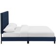 thumbnail image 4 of Pemberly Row Queen Tufted Button Velvet Platform Bed in Midnight Blue, 4 of 5