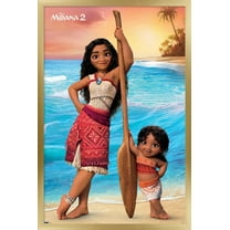 Disney Moana 2 - Moana and Simea Wall Poster, 14.725" x 22.375" Framed
