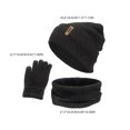 thumbnail image 4 of Juego de guantes de bufanda de gorro de invierno 3 en 1, forro interior de vellón cálido térmico de invierno, gorro de gorro de cuello cálido, guantes - Cáñamo entumecido SM SunniMix Sombrero Bufanda y Guantes, 4 of 5