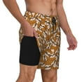 thumbnail image 2 of Gaeub Monkey Sloth Print Mens Swim Trunks with Compression Liner,Board Shorts Quick Dry,Beach Swimwear with Pockets-3X-Large, 2 of 6