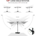 thumbnail image 6 of PURPLE LEAF 10x10 Ft Cantilever Umbrella Square Swivel Solar Powered LED Outdoor Patio Umbrella Large Offset Aluminum Umbrella with 360°Rotation Adjustable Pool Umbrella,White, 6 of 18