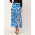thumbnail image 3 of Moomaya Printed A-Line Skirt With Slit For Women, High Waist Midi Skirts, 3 of 8