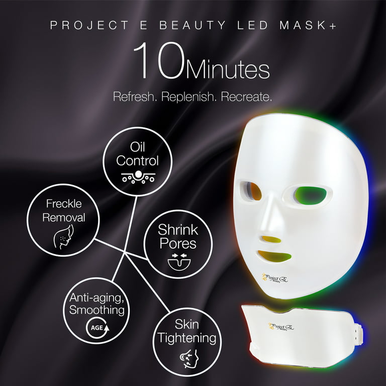 Project Beauty Wireless 7 Color Mask Neck Photon Light Skin Rejuvenation Therapy Facial Skin Care Mask - Walmart.com